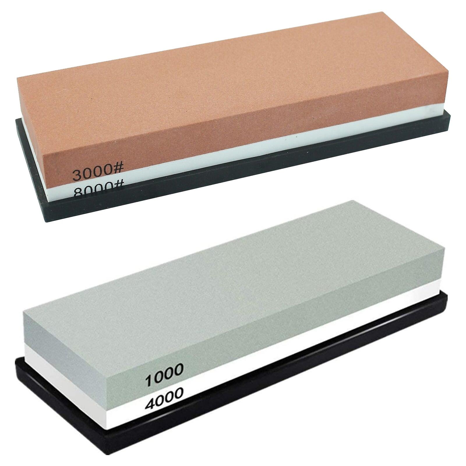 1000/4000+3000/8000 Dual Whetstone Set Knife Sharpening Water Stone Sharpener With Non-slip Stand Holder