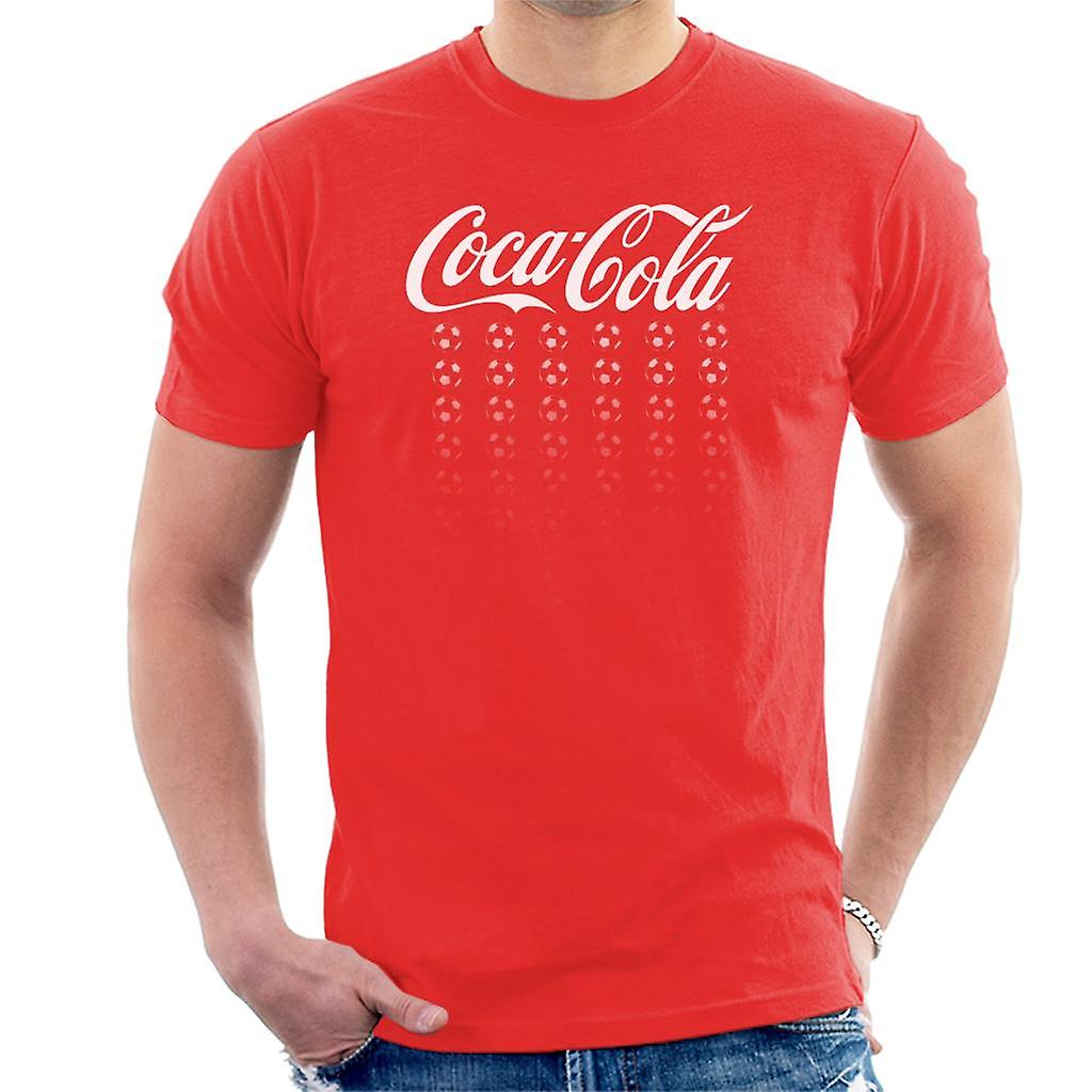 Official Coca Cola Football White Multi Balls Men's T-Shirt