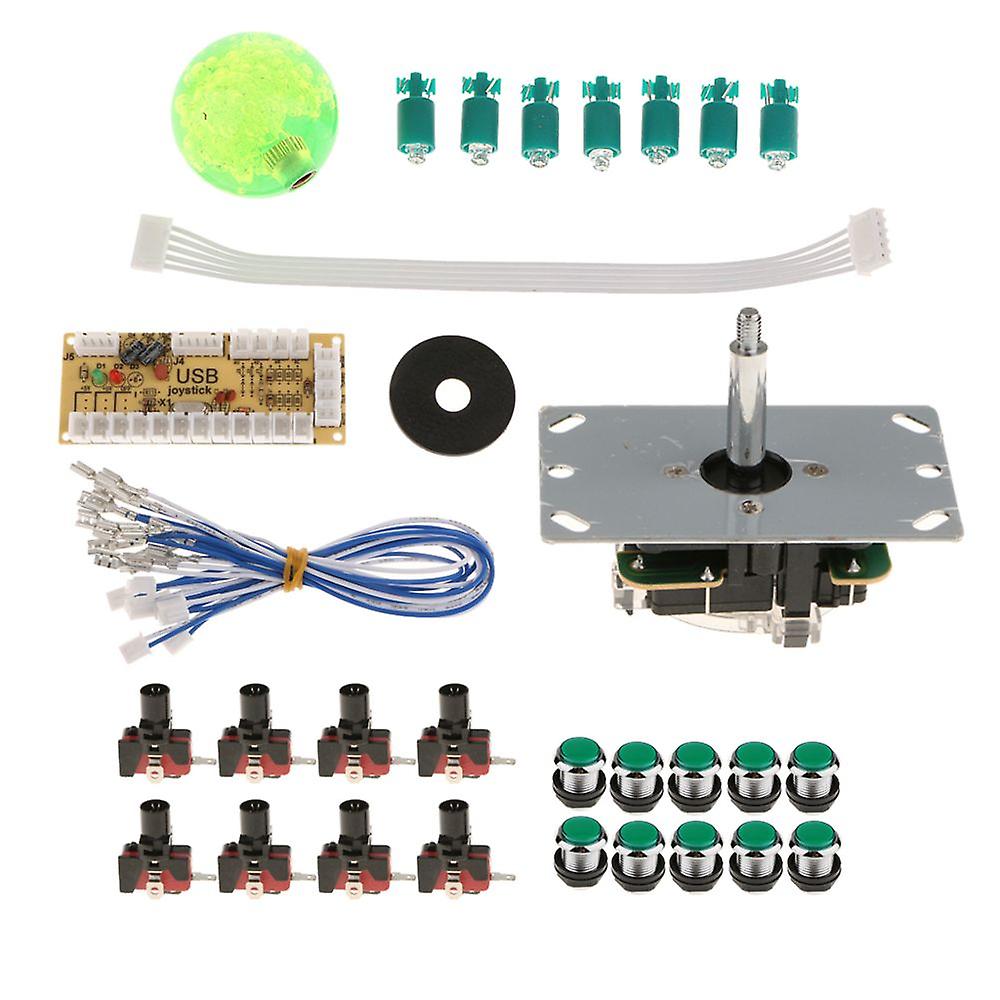 Arcade DIY Kit Usb Encoder Game Button Joystick Controller Rocker Kit Grün