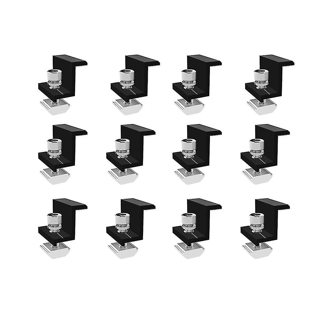 12 Pack Solar Module Holder End Clamp, End Clamp For Mounting Solar Panel, Side Clamp For Pv Solar