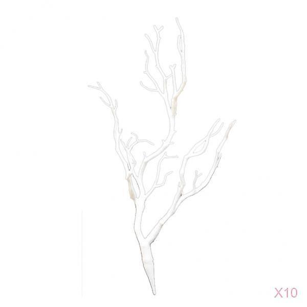 10pcs Simulation Artificial Branches Small Trees Branch Table Decor white