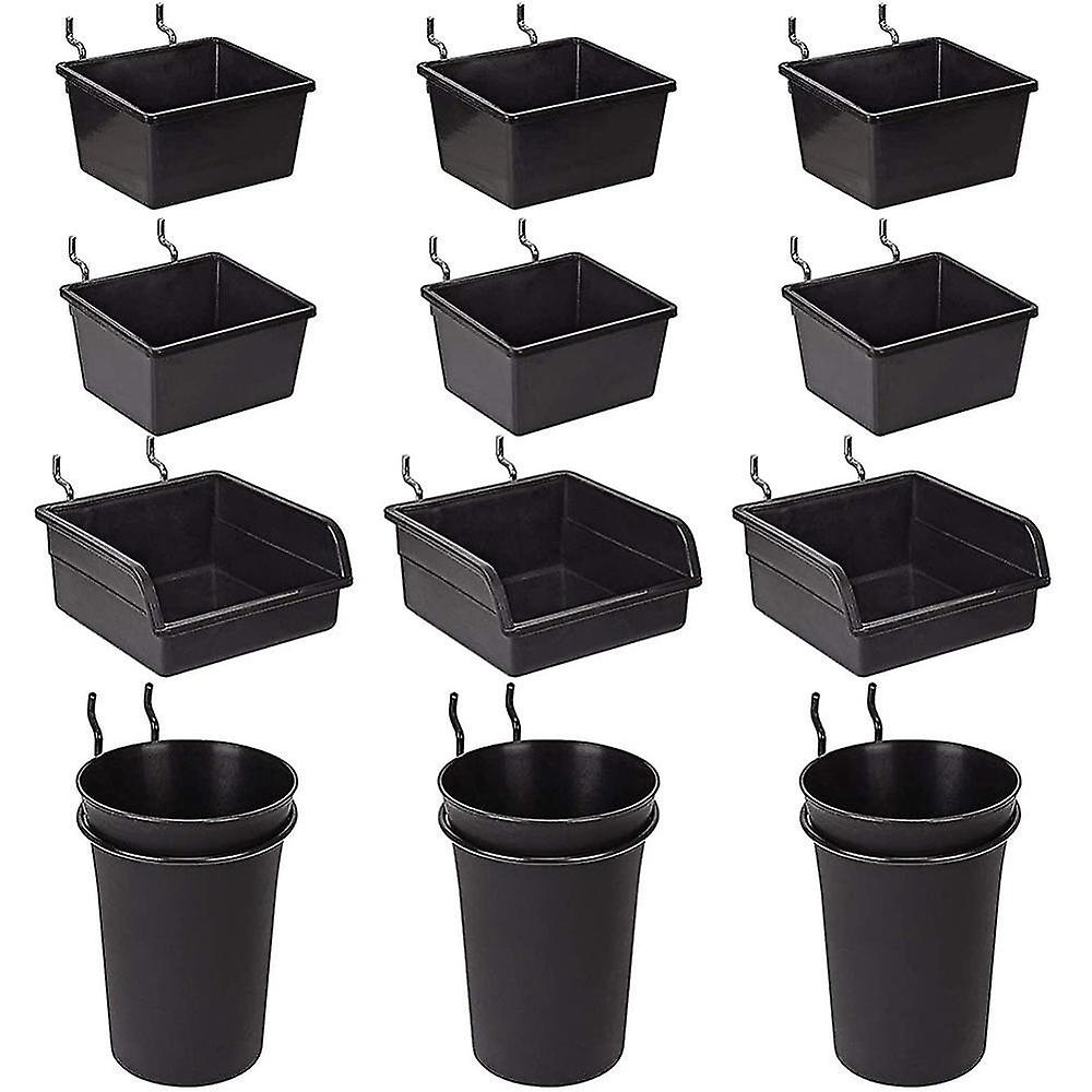 Pegboard Bins Peg Board Cups with Hooks & Loops 12 Pack,assortment Organizer Accessories,tools Storag