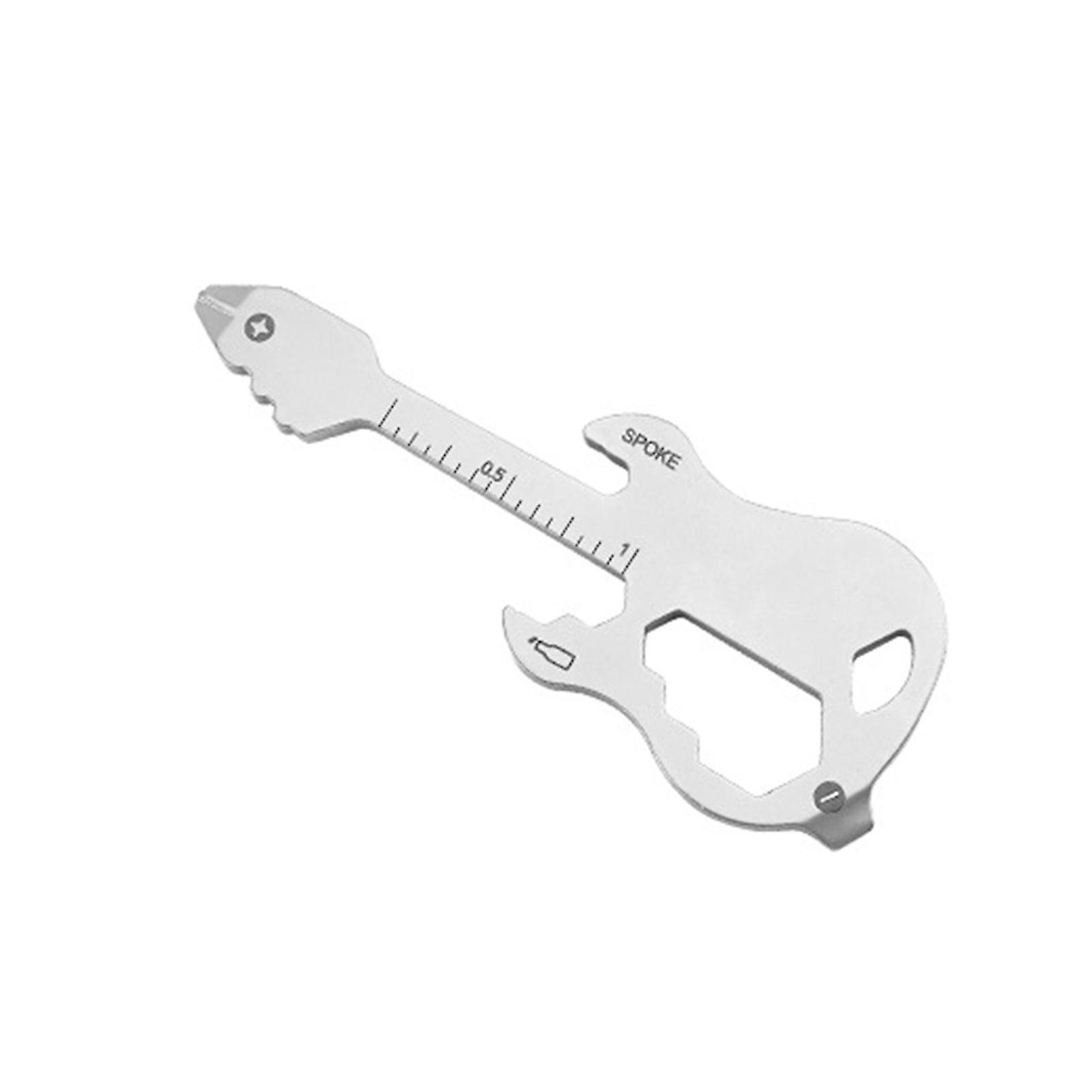 Guitar Shape Edc Screwdriver 12 In 1 Universal With Scale Multifunctional Carbon Steel Rust Resistant Edc Bottle Opener For Home