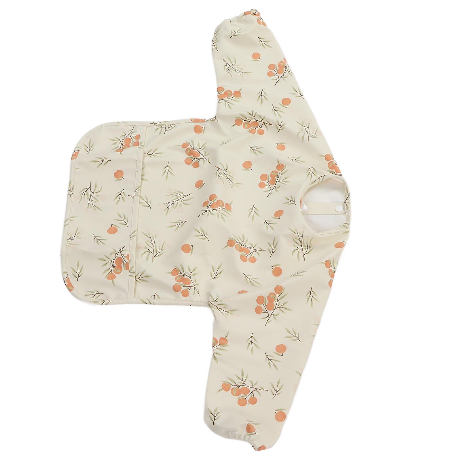 Infant Long Sleeve Waterproof Bib with Pocket, Soft 35cm Bust