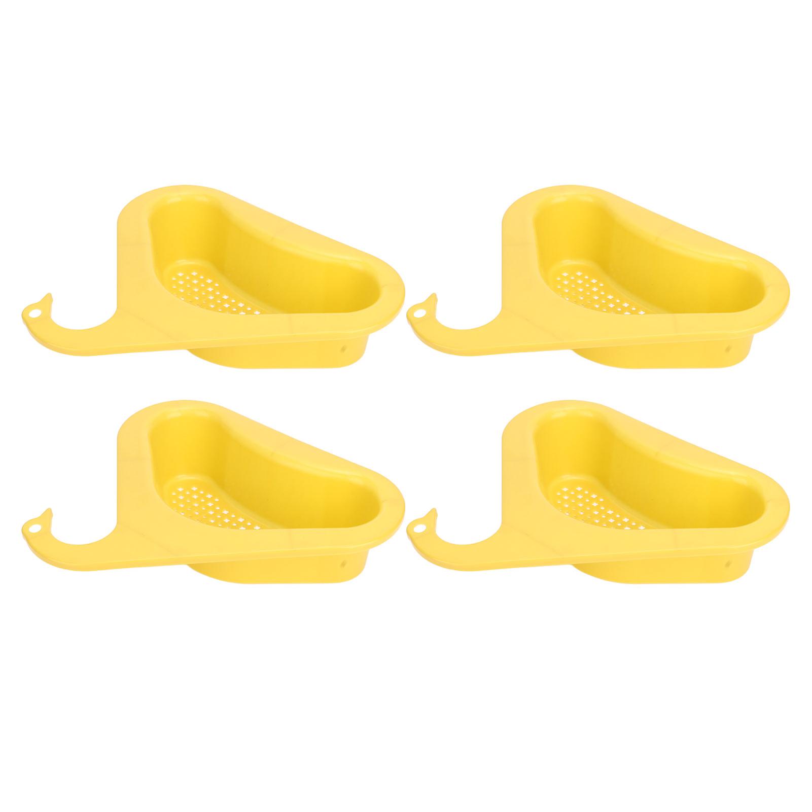 4pcs Triangular Drain Basket 245x216x66mm Yellow Plastic