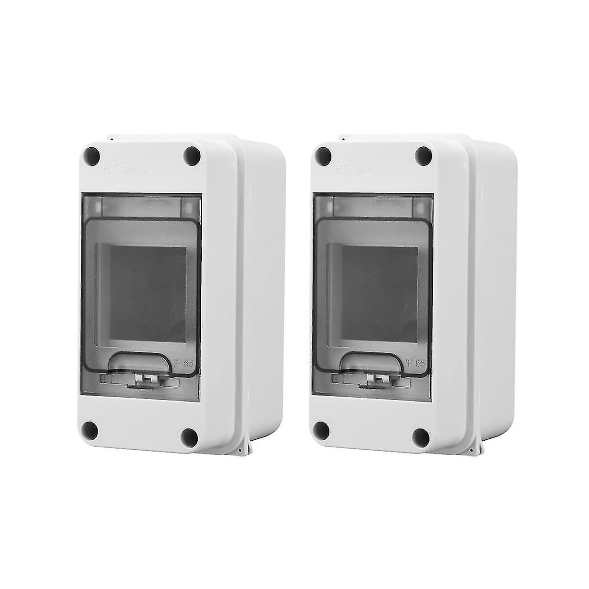 3 Way Box, Transparent Cover 3 Din Rail Outdoor Jun