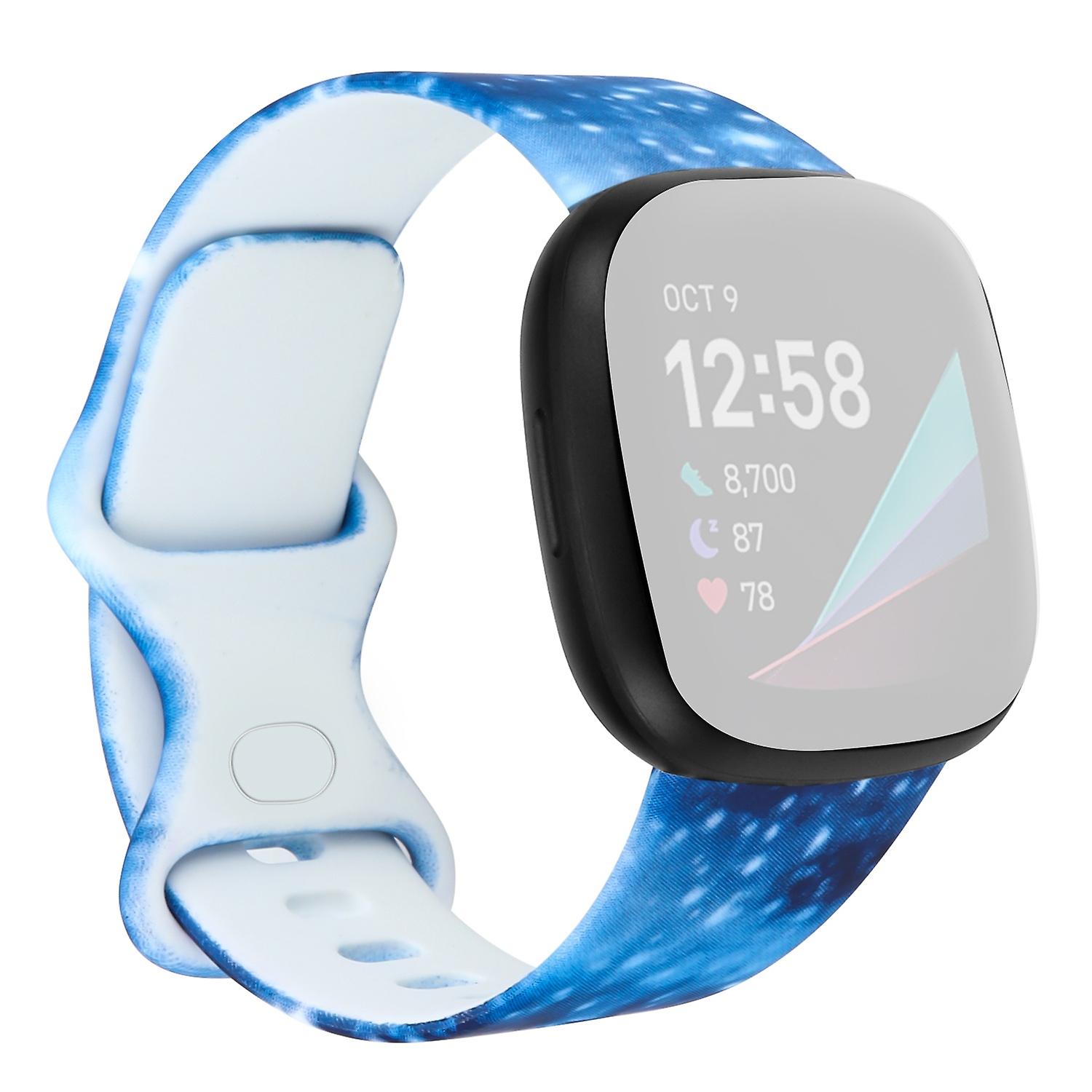 Pattern Printing Design Silicone Watch Band Strap Replacement Size S for Fitbit Versa 3