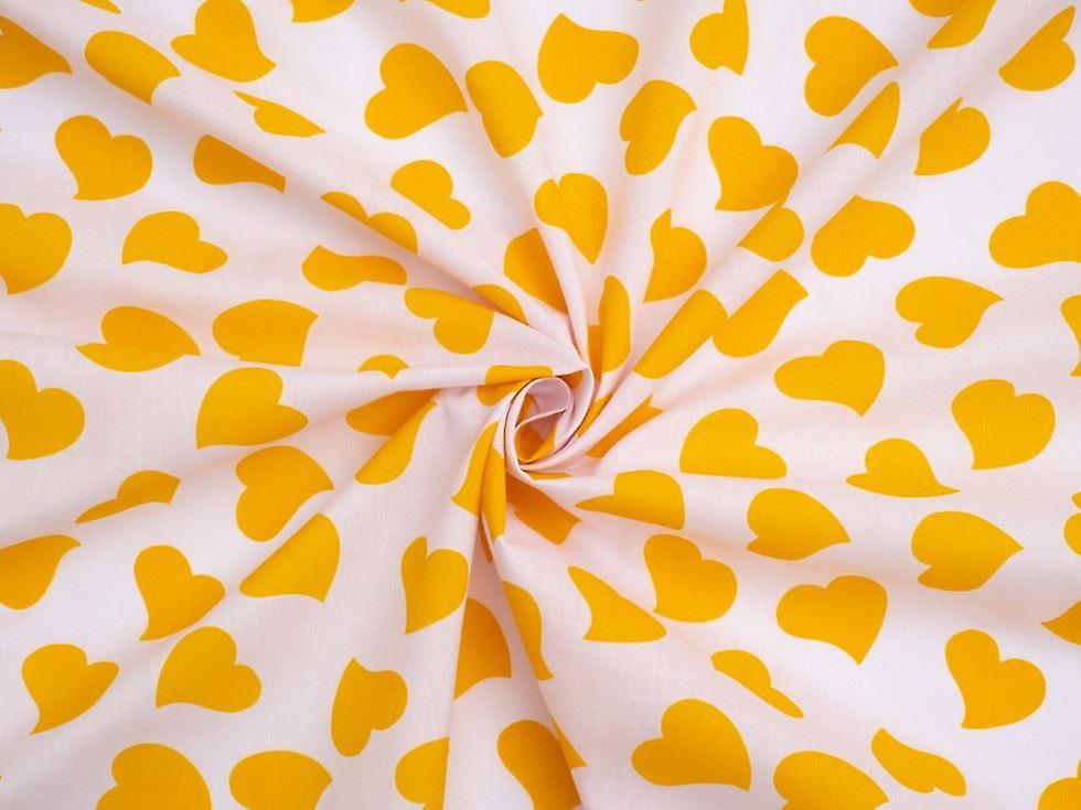 Printed Polycotton Fabric Yellow - per metre