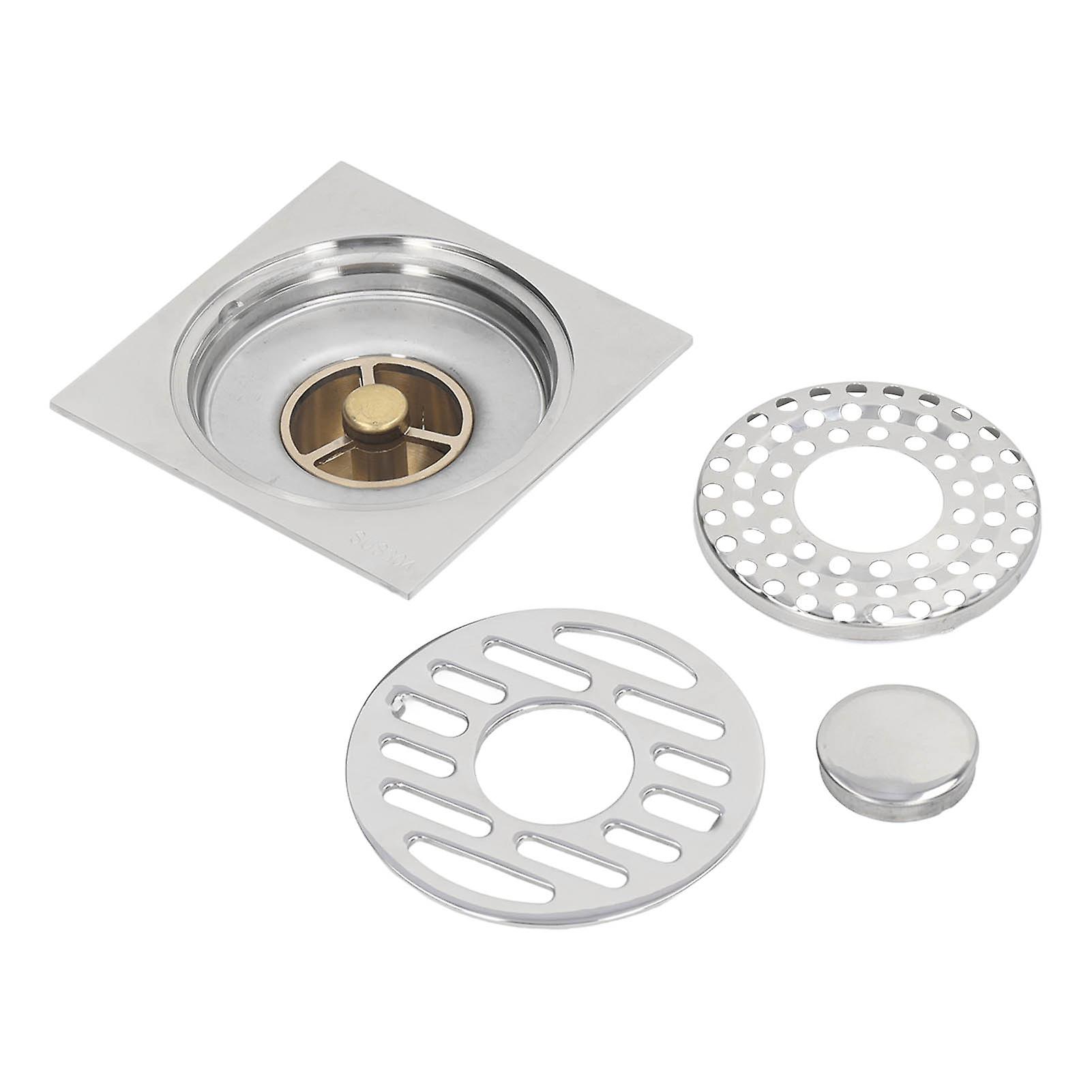 Electroplated Square Shower Grate, Floor Drain with Odor Control