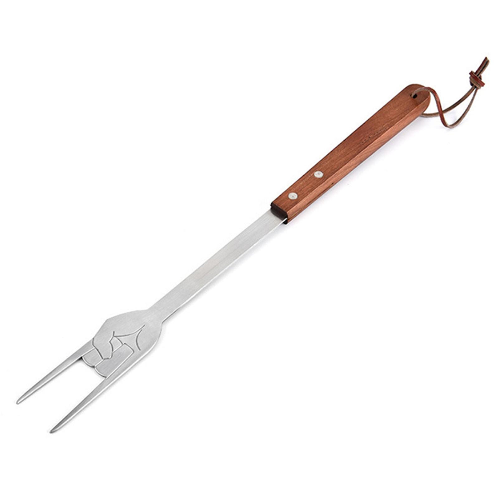 BBQ Spatula Stainless Steel Multi-purpose Teppanyaki Spatula with Wooden Handle for Teppanyaki