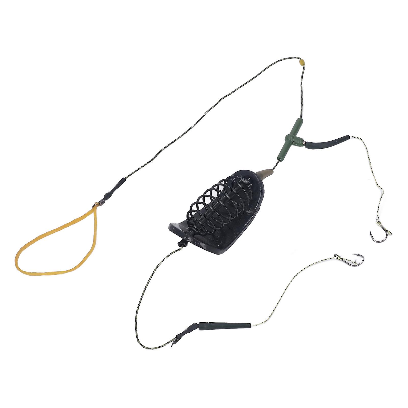 Lure Hook Strong Power Bite Cage Efficient Sea Fish Hook with Metal Sinker for Carp 60g / 2.1oz