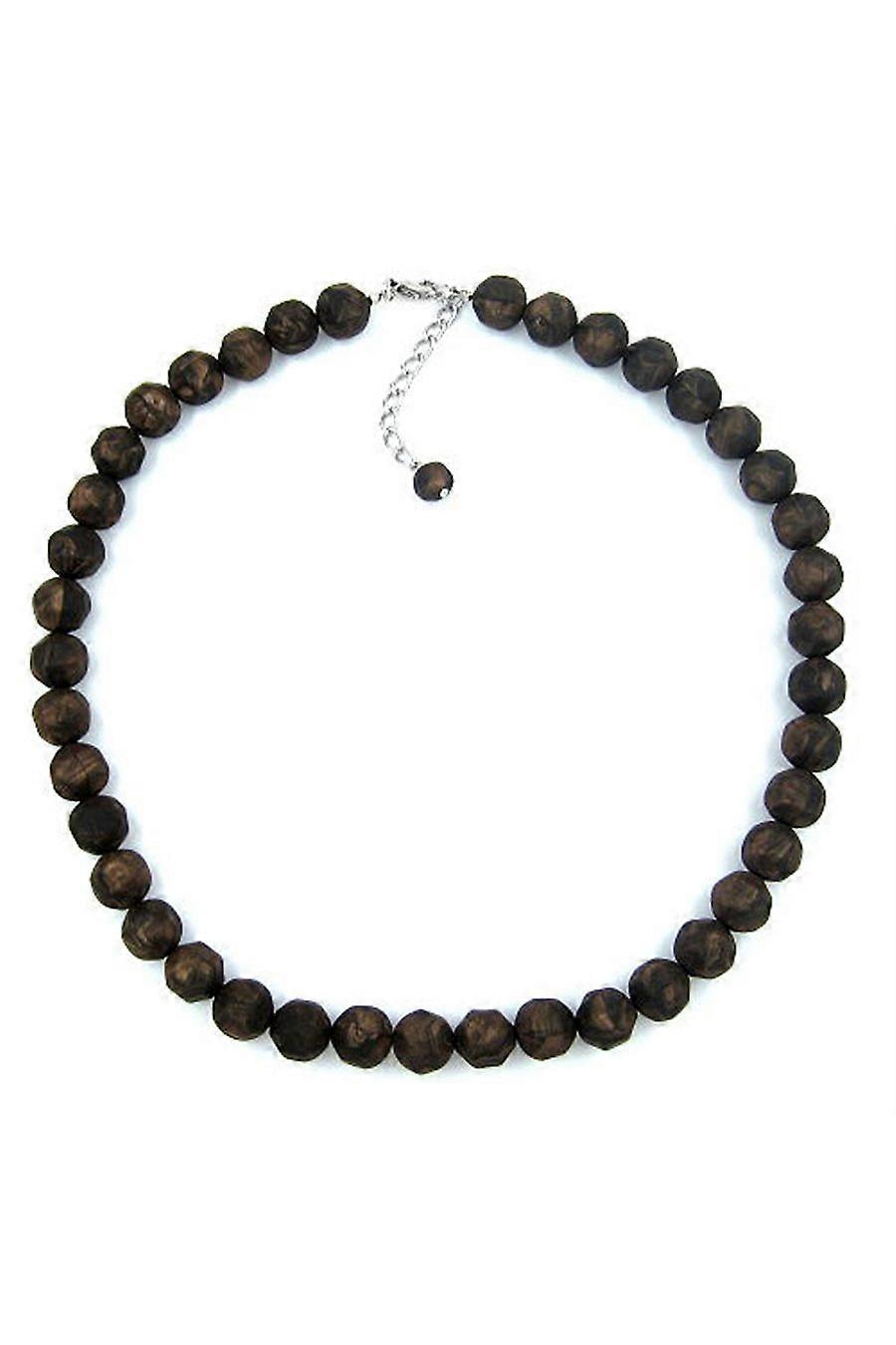 Necklace Baroque Beads 8mm Brown Marbled - Gl02150