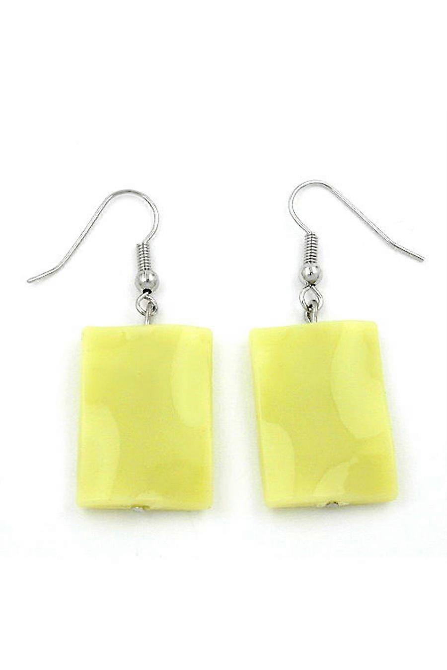 Hook Earrings Pillow Bead Ligth Green - Gl02645