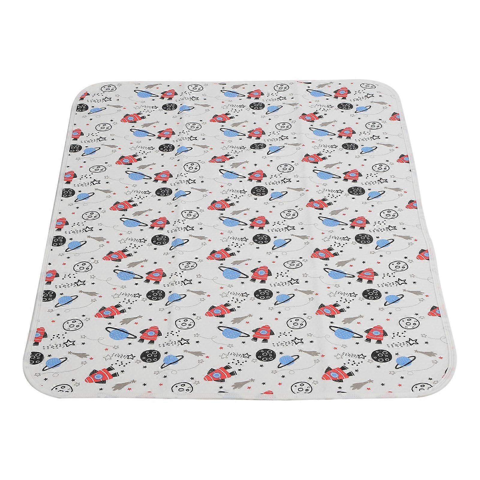 Waterproof Changing Pad Liner Washable Breathable Cotton Diaper Changing Pad 80x100cmSpaceship Type