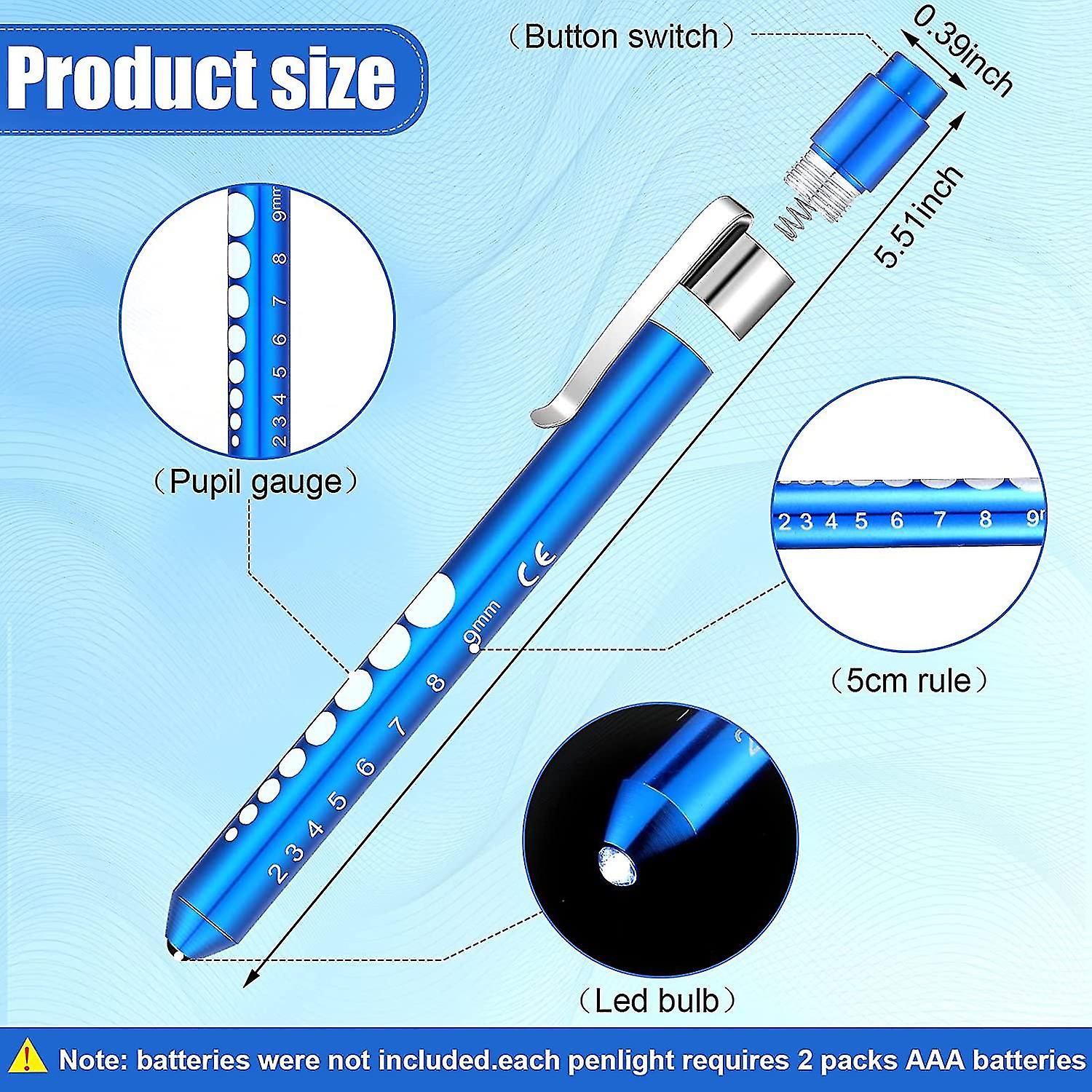 Penlight for Nurses- Reusable LED Pen Torch with Pupil Gauge