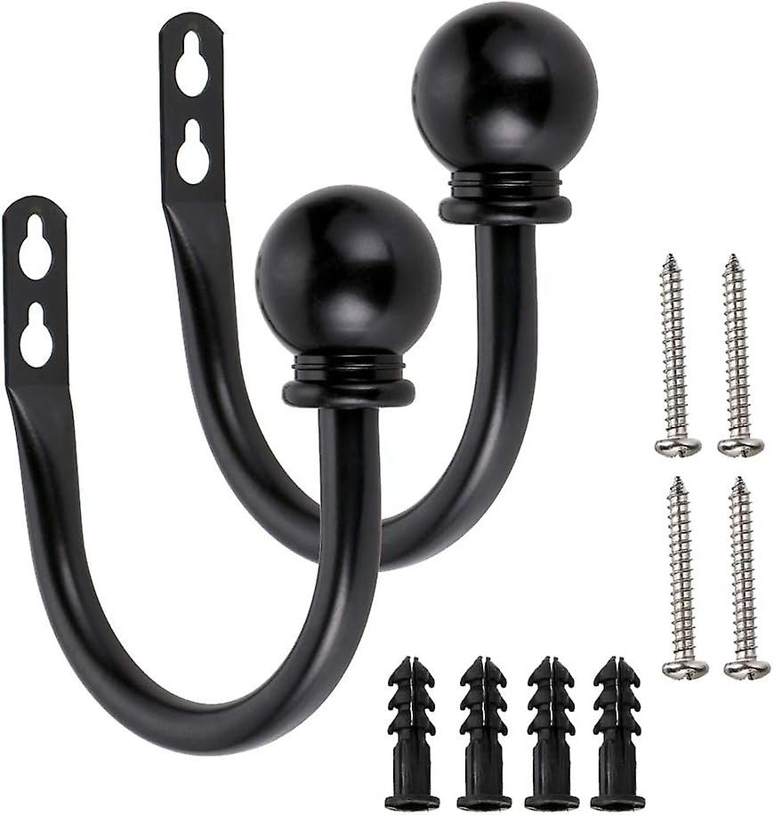 1 Pair of Metal Curtain Hooks Lightweight Retro Wall Mount