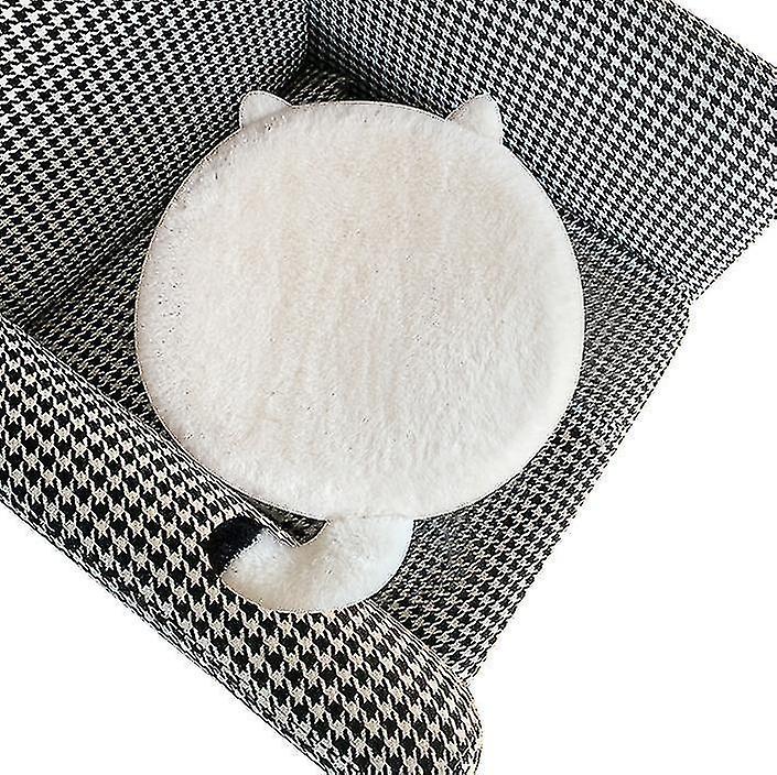 Faux Rabbit Fur Chair Pads Removable Washable Cushion Memory Foam Cute Cat Comfortable Butt Pad(meow