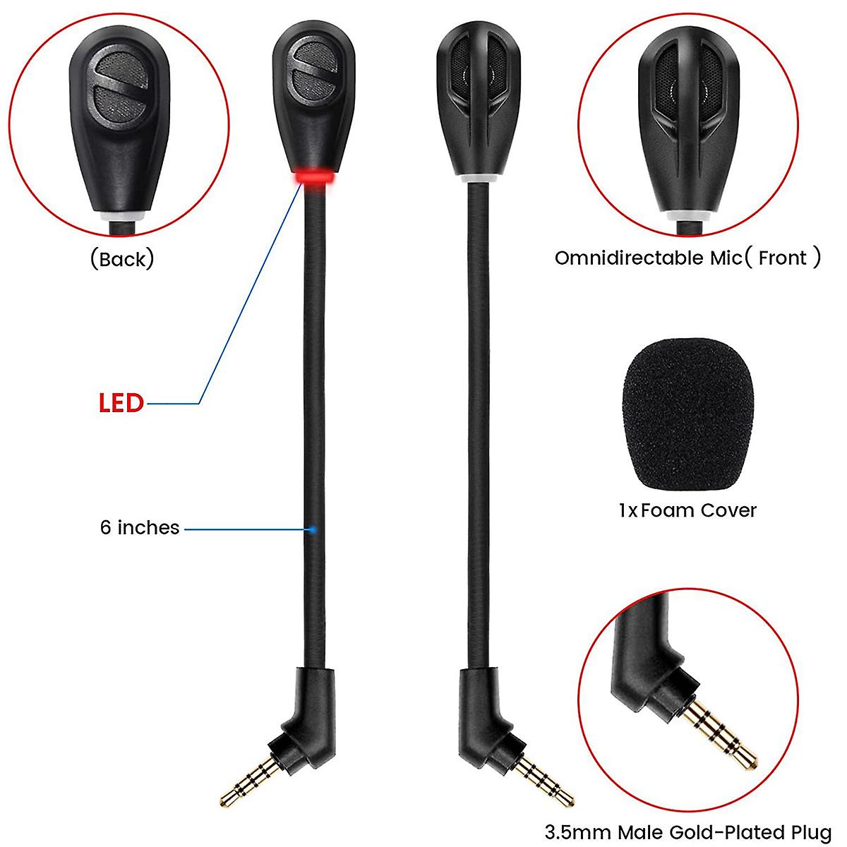 1st ersättningsmikrofonmikrofon för Kingston HyperX Cloud Flight / Flight S Gaming Headset