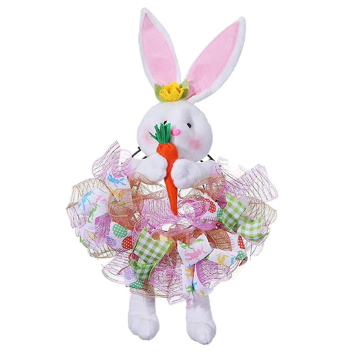 Easter Wreath for Front Door, Bunny Shaped Easter Wreath, Easter Decoration, Holiday Wreath, Easter