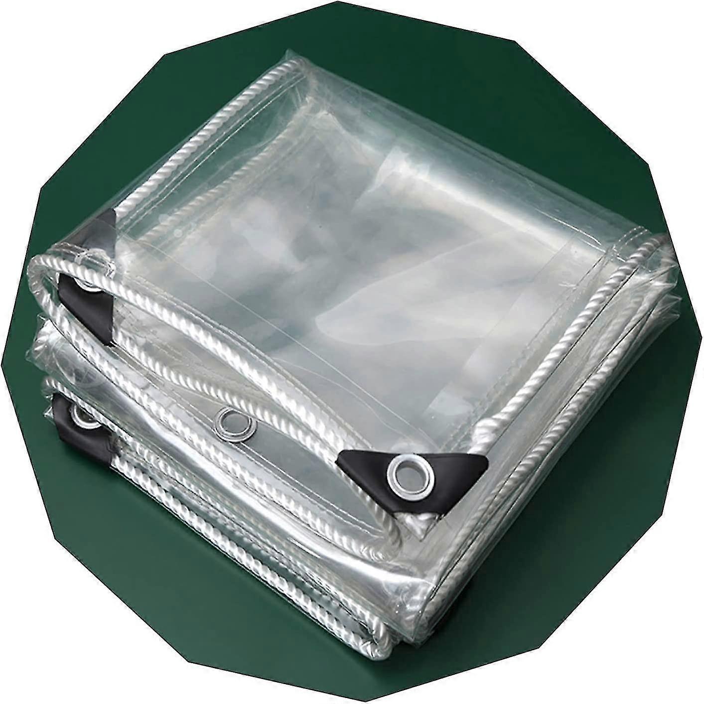 قماش مشمع شفاف مقاوم للماء مع ثقوب مقواة ، غطاء نباتي ، ورقة قماش مشمع صناعي ، قماش مشمع شفاف قابل للطي مضاد للشيخوخة ، 0.8 × 1.5 متر