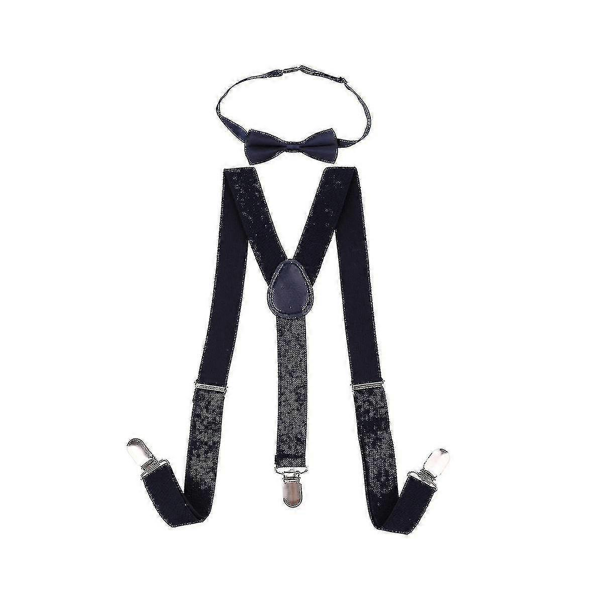 Kids Bow Tie And Adjustable Elastic Suspender Braces Compatible With Boys