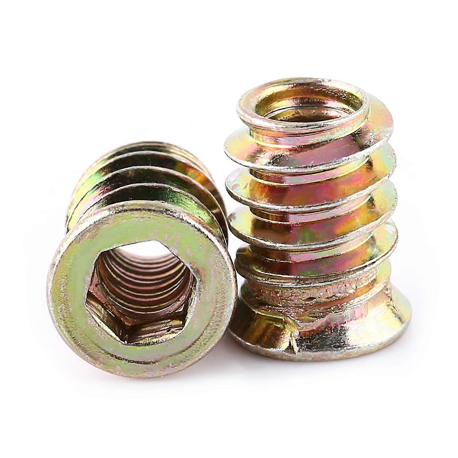 M6*15mm Furniture Hex Socket Drive Insert Nut Threaded Wood Nuts