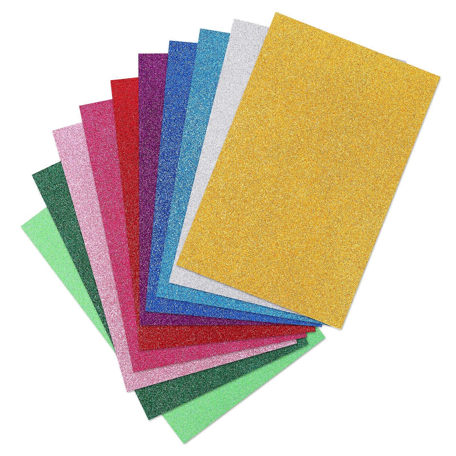Supvox 10pcs Colorful EVA Sheets Handicraft Sheets Glittering Assorted Colored Sheets for Kids Art & Crafts Projects
