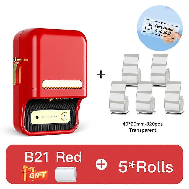 Niimbot B21 Barcode Label Maker Wireless Thermal Printer For Home Office Commercial Pocket Mini Bluetooth Printer With Giftlabel