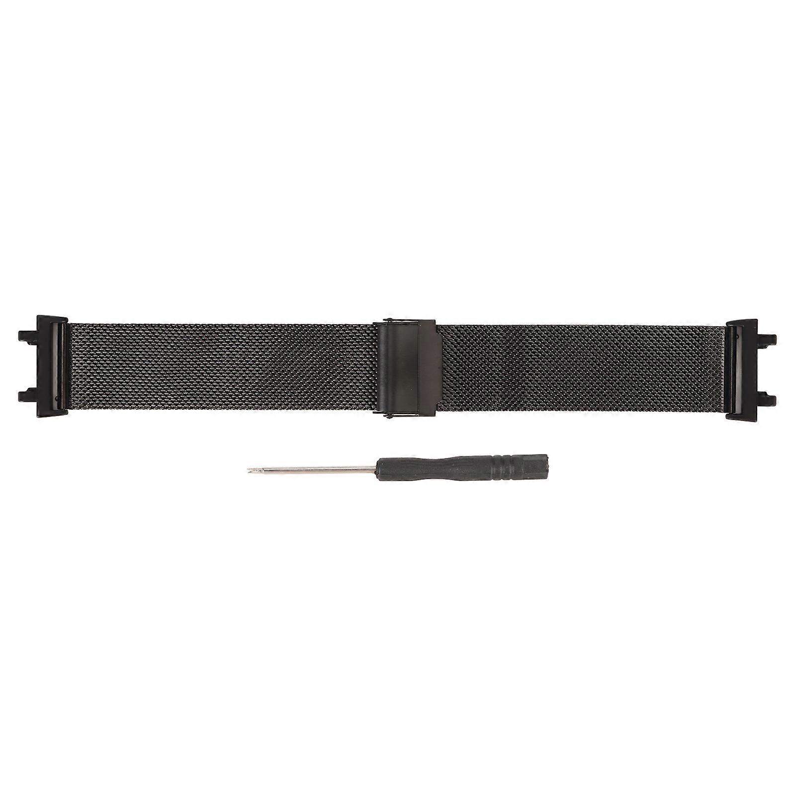 Mesh Watch Strap Stainless Steel Adjustable Compatible Watch Replacement Strap For T Rex 2 Black