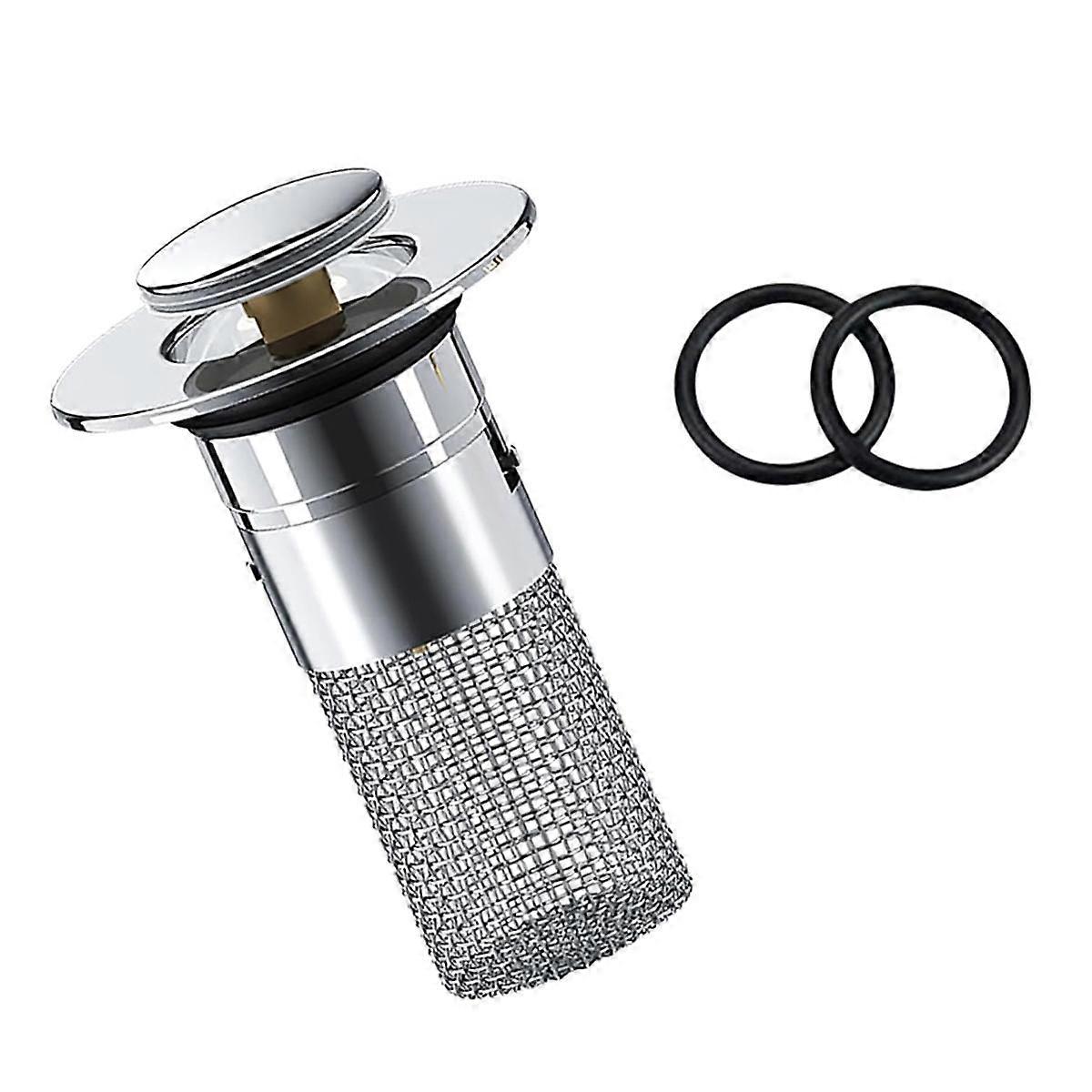 Bathroom Sink Stopper Hair Catcher, -Up Sink Drain Filter with Removable Stainless Steel Filter Basket Hair Catcher