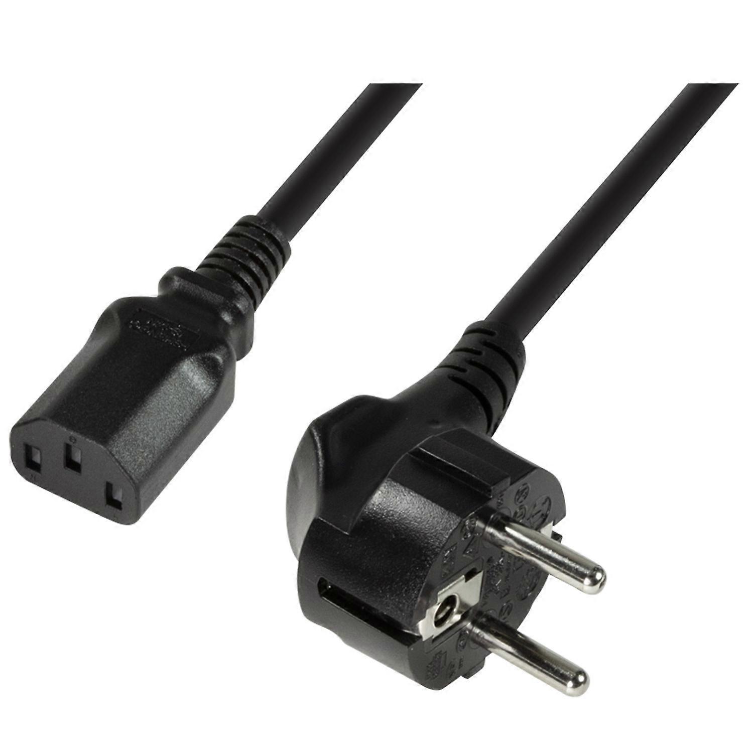 Device Cable CEE 7/7 90° - C13 Straight Black 3m