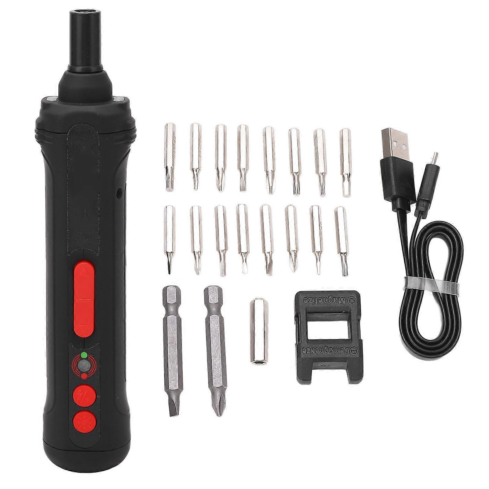 Electric Screwdriver Cordless Rechargeable with LED Light Tool Set Kit for Maintenance