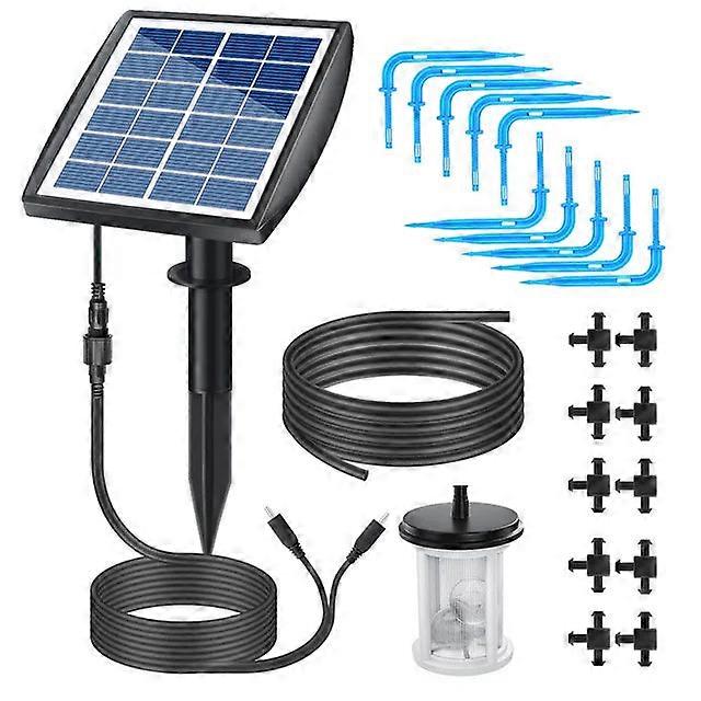 Solar-powered Automatic Drip Irrigation Kit For Plants - Self-watering Devices With Water Sensor Timer