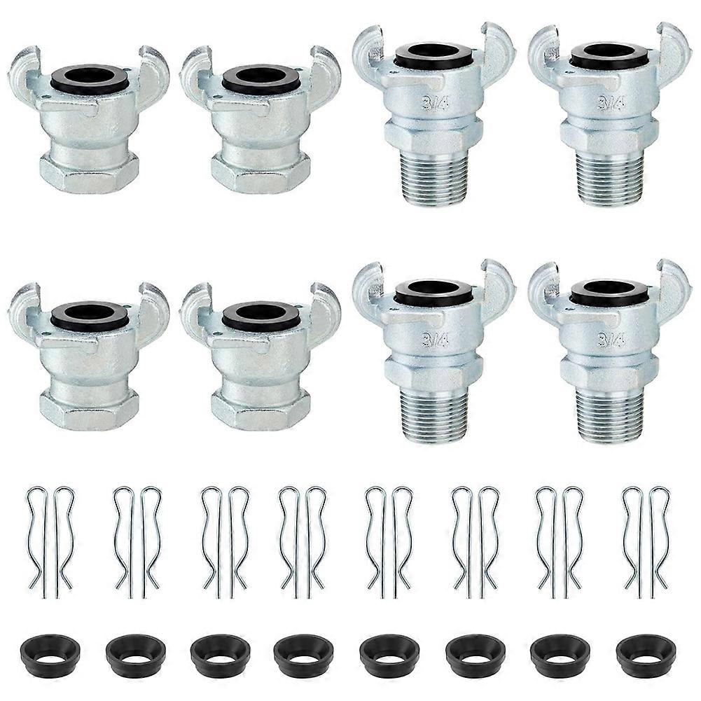 8PCS 3/4inch NPT Air Hose Fitting, Universal Coupling Chicago Fitting 3/4inch for Male End, Female