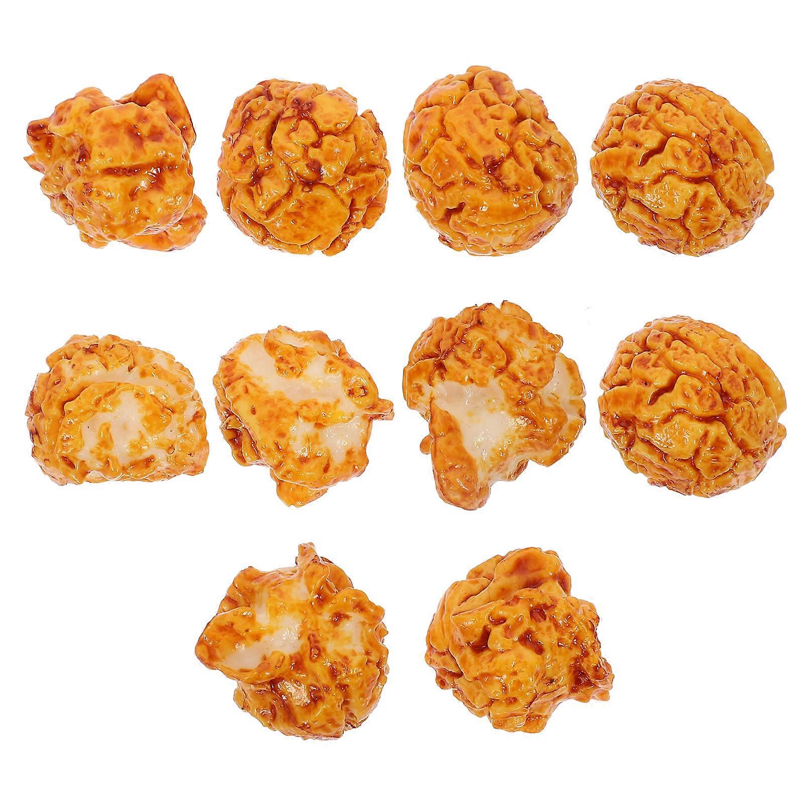 10pcs Realistic Fake Popcorns Novelty Fake Snack Decorations Artificial Popcorn Props for Photo Prop