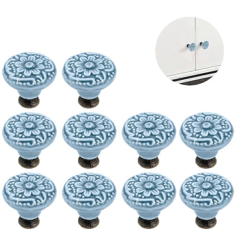PIAO 10 pieces ceramic knobs, vintage cabinet door knobs, drawer knobs, ceramic door knobs, drawer knobs, dresser knobs, drawer knobs set