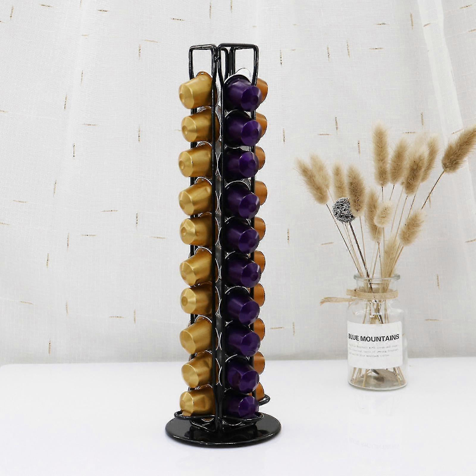 سعة 40 كبسولة كبسولة قهوة حامل رف قابل للتدوير موزع تخزين يناسب مقهى نسبريسو كوفي بار