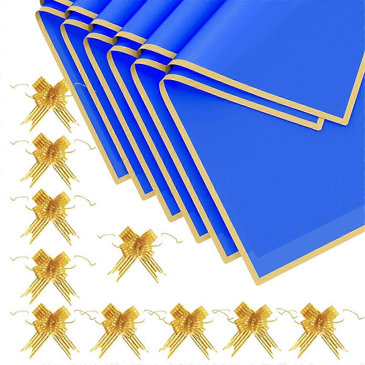 20 Sheets Flower Wrapping Paper - Flower Bouquet Wrapping Paper with Ribbon, Waterproof Flower Pape