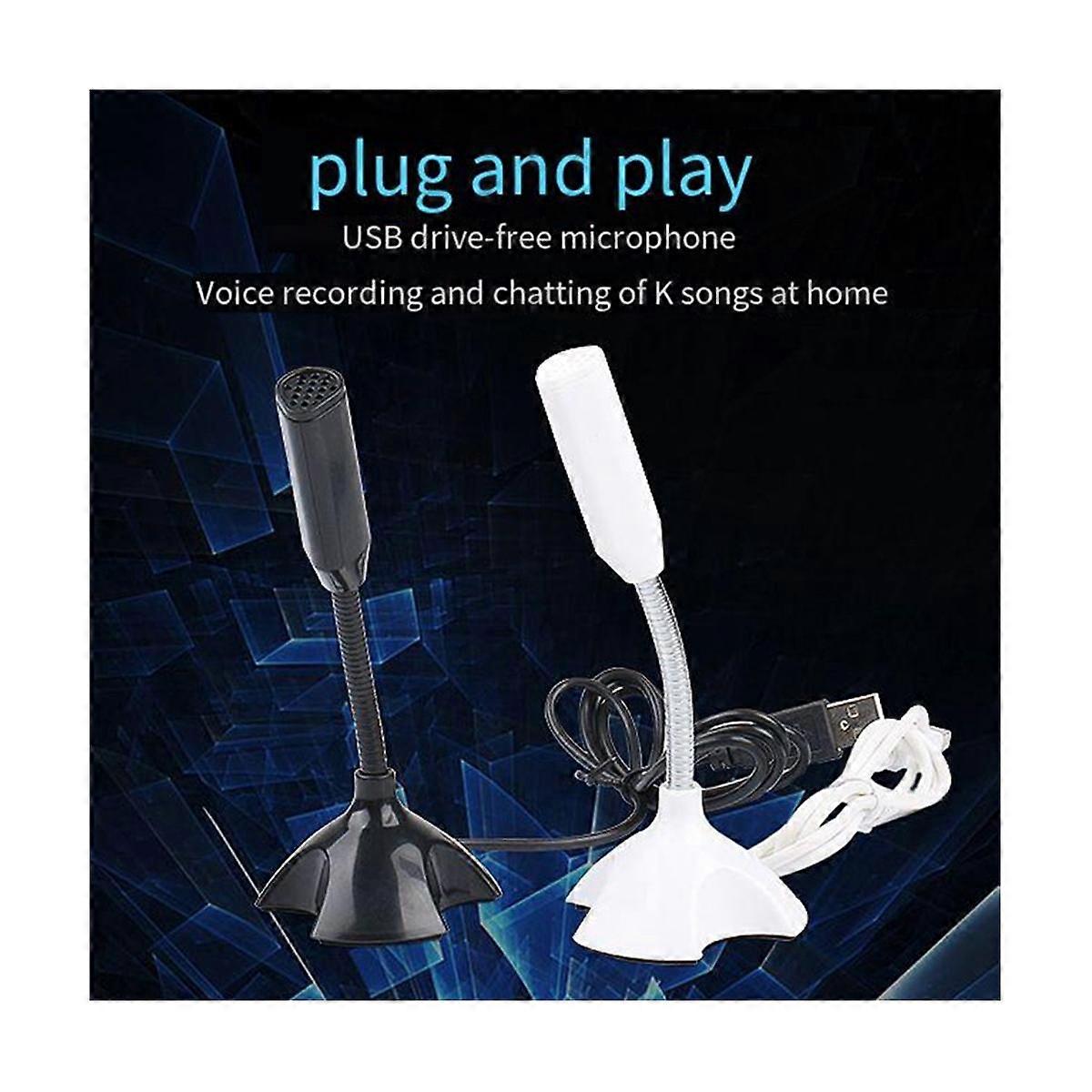USB Laptop Microphone Voice Mic High Sensitivity Mini Studio Speech Mic Stand with Holder Gaming Co