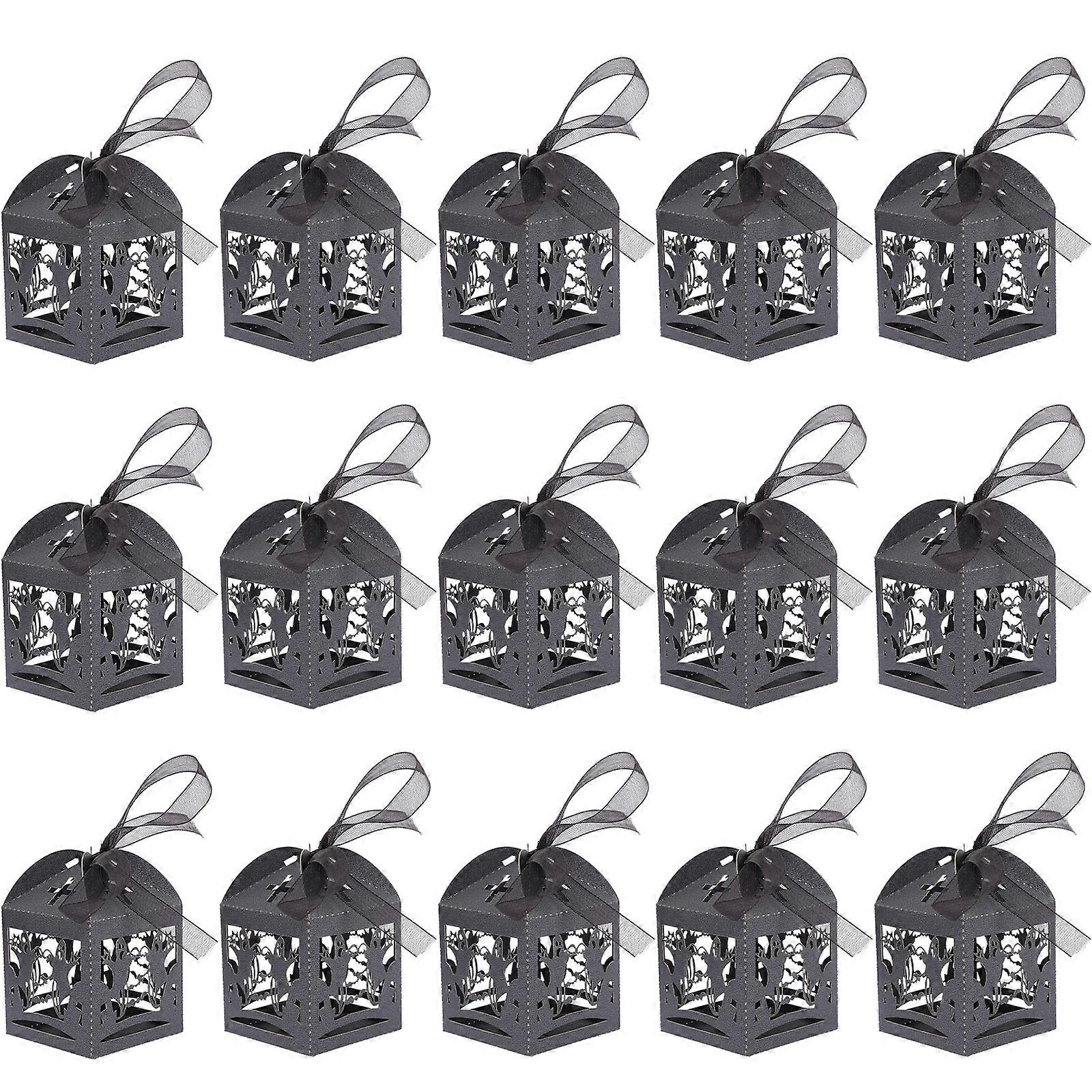 16pcs Handle Paper Candy Boxes Cookie Boxes Halloween Small Gift Packing Boxes