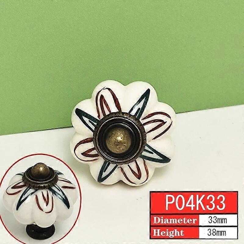 One Piece Ceramic Pumpkin Cabinet Knobs Hand Painted Drawer Knobs Cupboard Door Dresser Wardrobe Pulls Retro Hardware