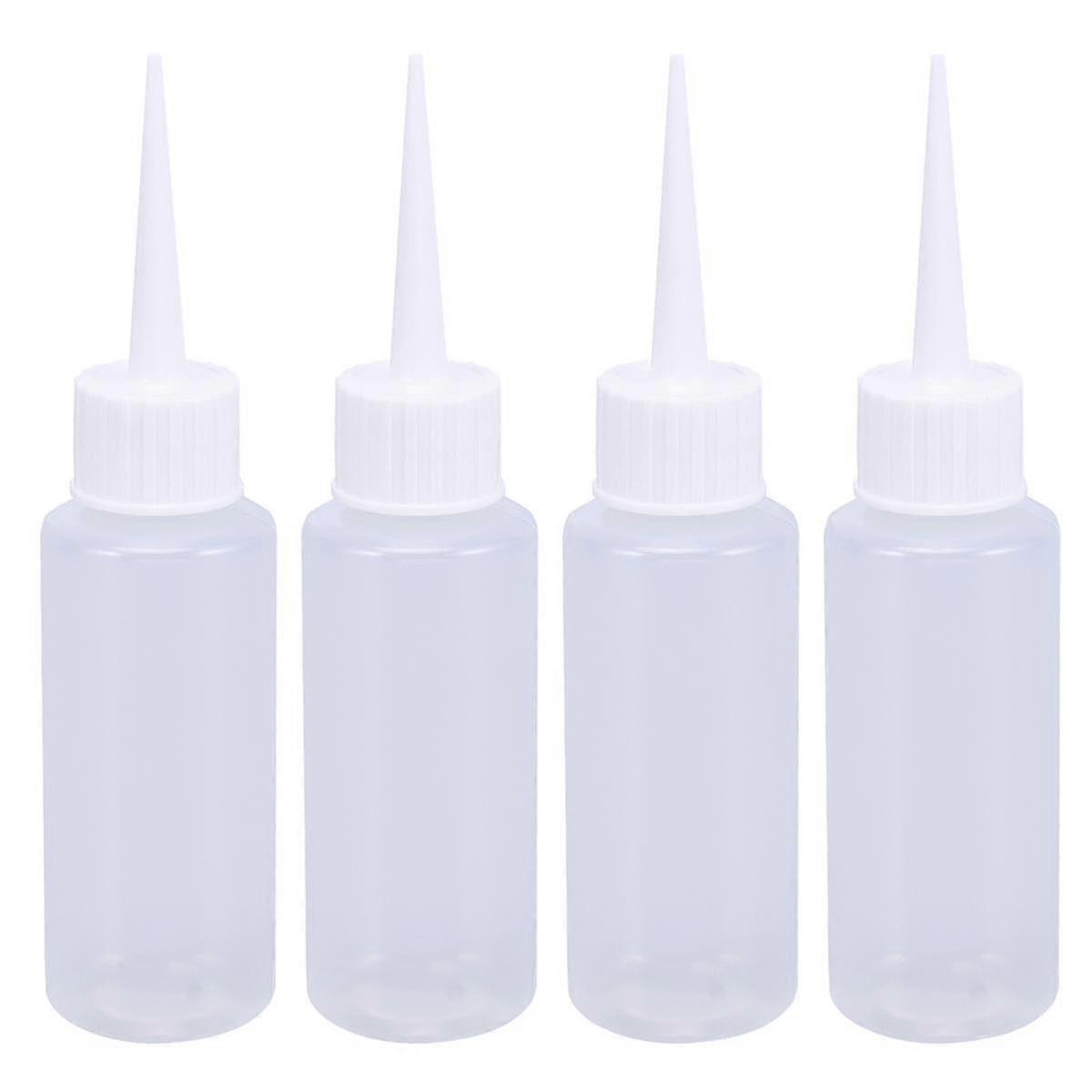 4pcs 50ml Plastic Squeeze Bottles Ideal Dispenser For Liquid Glue Construction(white)