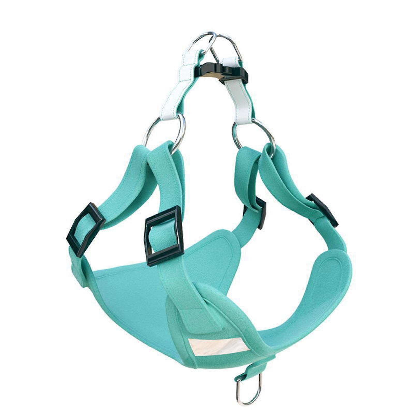 Adjustable Soft Padded Dog Vest Breathable Suede Fabric Lightweight Traction Rope for Dog Cat Outdoor Training