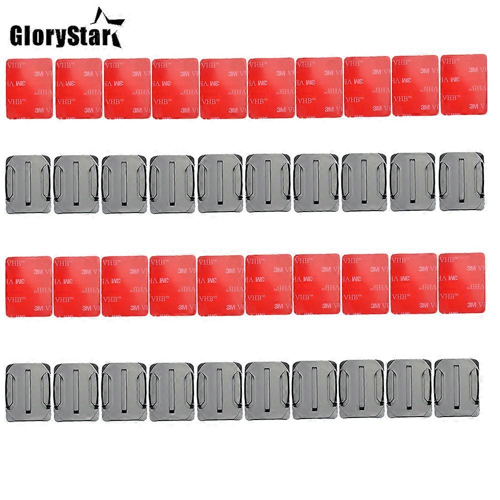 40 pcs / set 20 pcs Curved Surface Mount Base + 20 pcs 3 M Adhesive For Gopro Hero 9 8 7 6 5 4 3 + for Xiaomi Yi for SJ4000