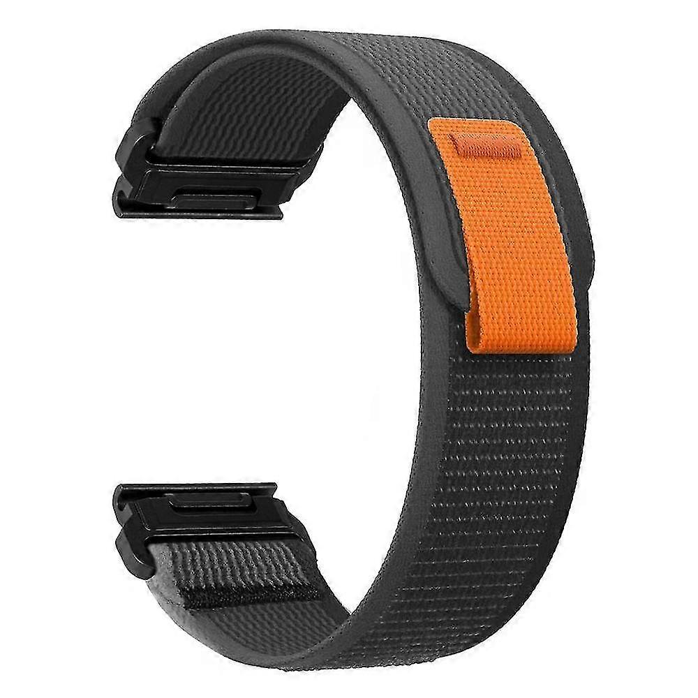 For Garmin Tactix 7 Pro/Fenix 7X/Fenix 6X Pro 26mm Nylon Watch Band Trail Loop Adjustable Strap