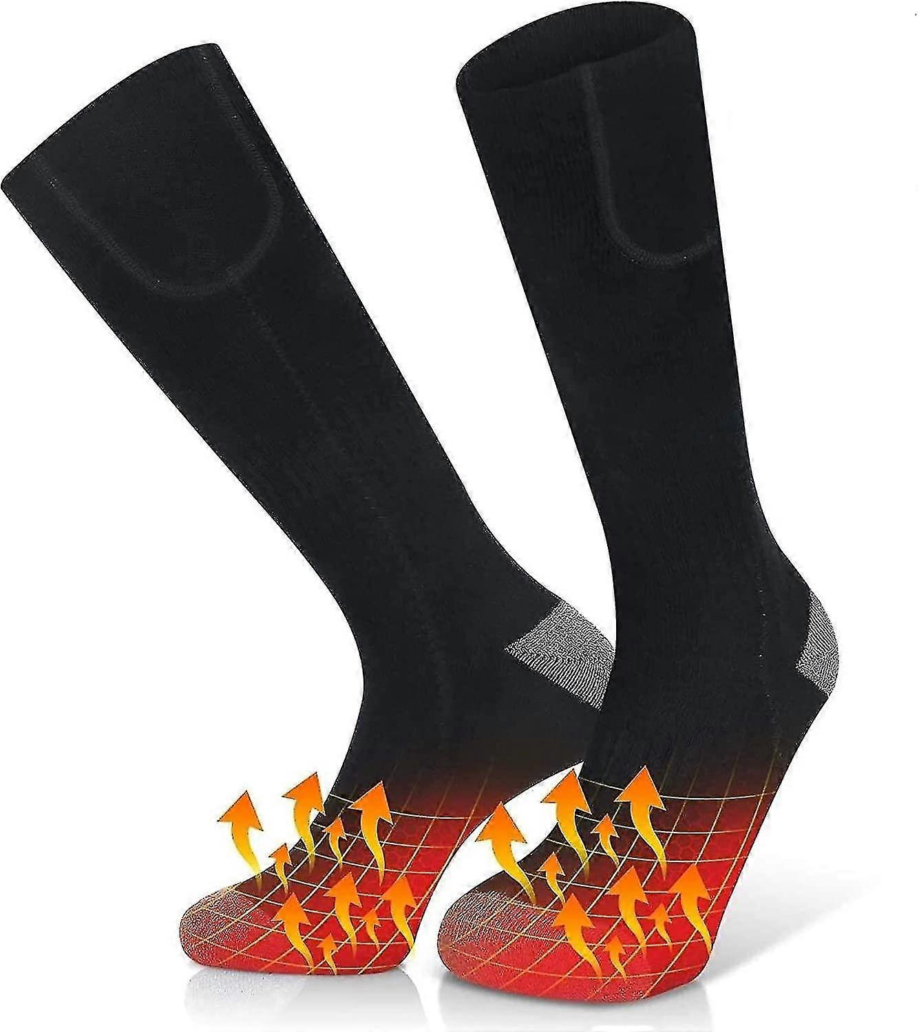 Lectrique Chauffe Chaussettes Pour Hommes Femmes Rechargeable 3.7v 2200mah Batterie Aliment, 3 Rglages De Chauffage Thermique Chaussette, Hiver En Ple