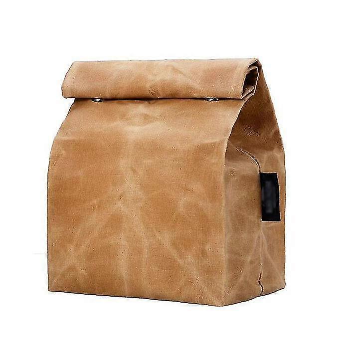 Canvas Lunch Bag, Waterproof Lunch Box With 2 Hooks And Loops, Interior Isolation Lining, Reusable Lunch Bag, Eco-friendly (14x8.5x5.5 Inches)