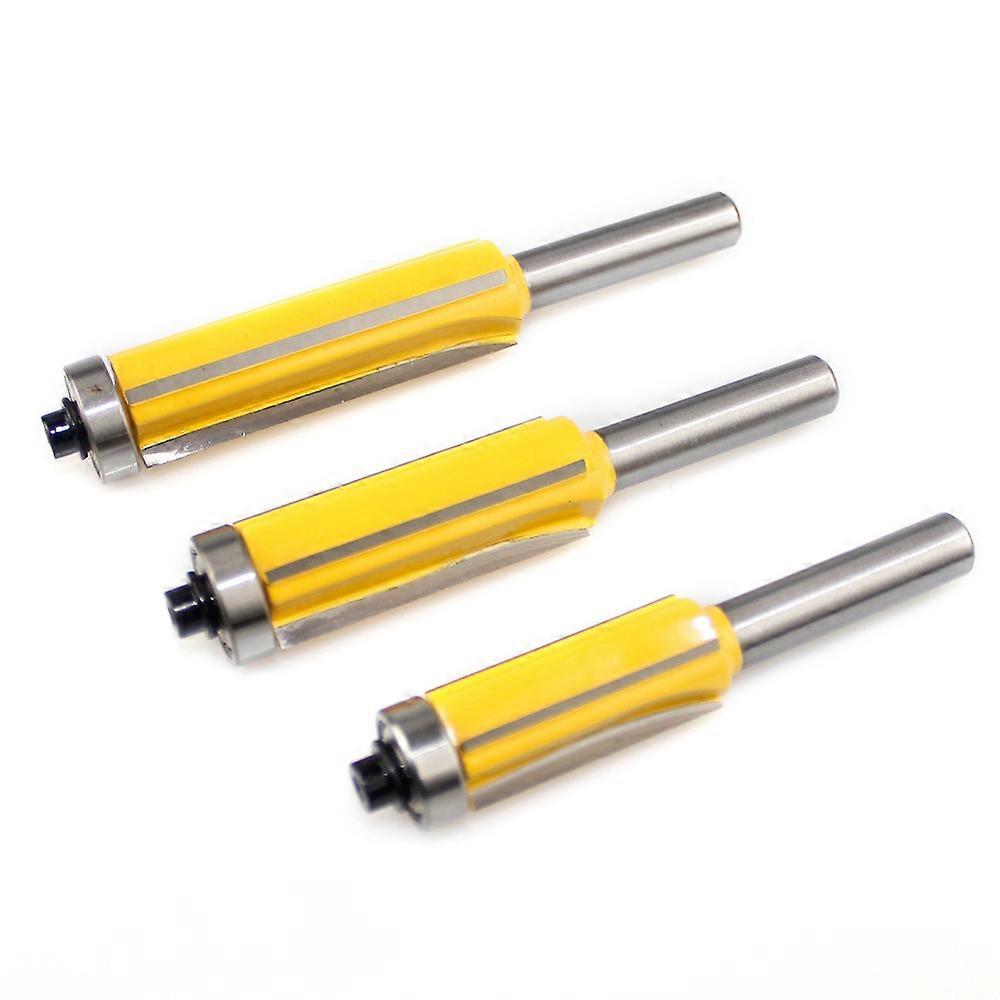 Router Bit Set With Shank Flush Trim,8mm Shank Copy Trimming Knife Straight Edge Copy Milling Cutter Engraving Machine 3pcs