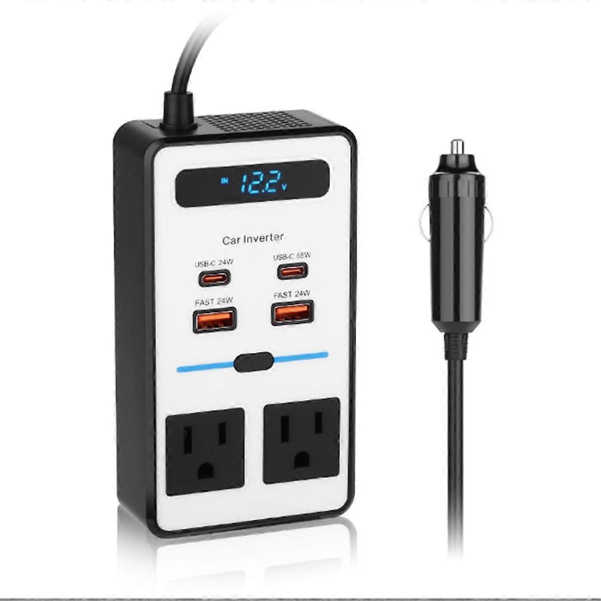 200W Car Power Inverter,DC 12V to 110V AC Inverter,for Vehicles Laptop Working,Playing,Travel Most