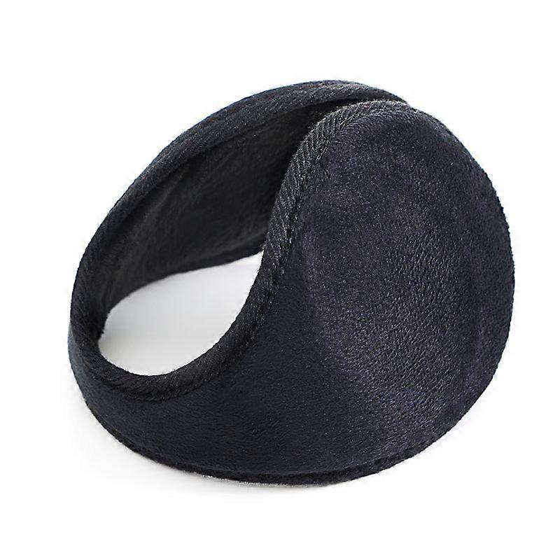 Winter Ear Warmers Behind-the-Head Adjustable & Foldable Earmuffs black 11CM